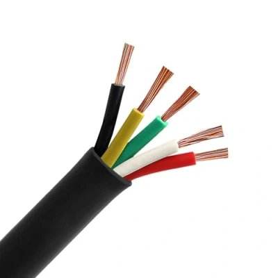 Afbeelding van AOHEWEI 5 aderige aanhangerkabel 12v 24v auto caravandraad, 5x0,75mm² ronde dunne wand elektrische draad voor led verlichting bedrading aansluiten, caravan, vrachtwagen, sleepkabel