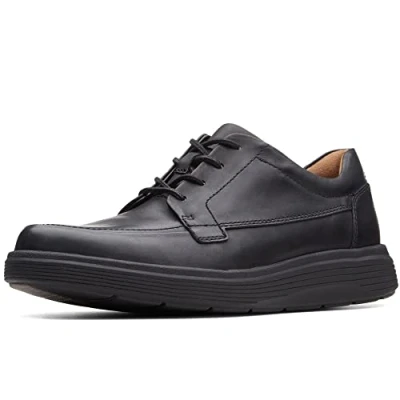 Afbeelding van Clarks Un Abode Ease Derbys voor heren, Zwart leder, 48 EU