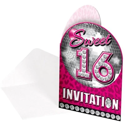 Afbeelding van Sweet 16 Uitnodigingen 8 stuks