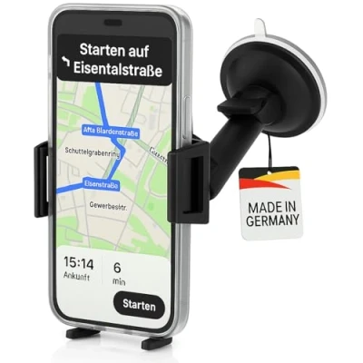 Afbeelding van Wicked Chili Universele Autohouder compatibel met iPhone 15, 14, 13, 12 (Plus, Pro, Max), Samsung Galaxy, Pixel, Made in Germany (breedte 56 86mm, voor hoesje en cover)