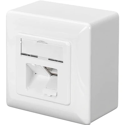 Afbeelding van DIGITUS DN 9006 N Professional Cat.6 universele netwerkdoos, 2x RJ poort, afgeschermd, constructie, 1 Gbit Ethernet netwerk, kleur zuiver wit