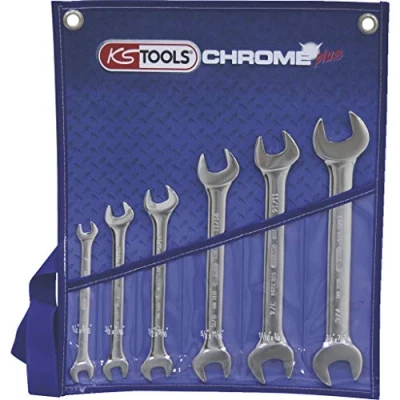 Afbeelding van KS Tools, Spanner, CHROMEplus dubbele steeksleutelset (1/4&quot;)