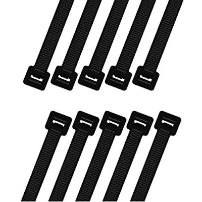 Afbeelding van intervisio Kabelbinders Extra Lang XXXL 1000mm x 9mm voor Zwaar Gebruik duurzame, professionele, uvbestendige nylon tie wraps kabelbeheer binnen en buiten, Zwart, 10 Stuks