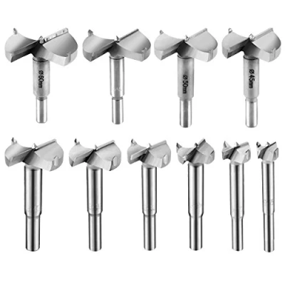 Afbeelding van LAOYE Forstnerboorset, 10 delig, Forstner houtboorset met centreerpunt incl. Forstnerboor 15 mm 20 25 30 35 40 45 50 55 60 mm, takgatboor potboor kunstboor