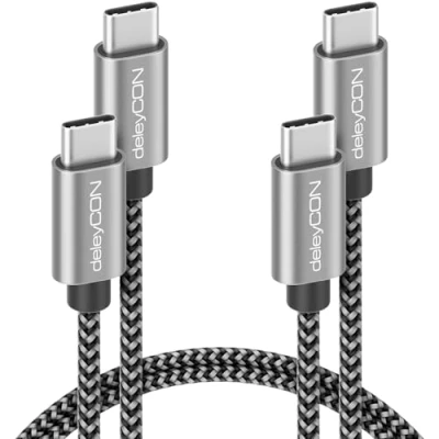 Afbeelding van deleyCON 2x 1m USB C Kabel PD3.0 (60W Snel Opladen) naar Oplaadkabel voor iPhone 16 15 Pro Max Samsung Galaxy S24 S23 S22 Pixel iPad MacBook Air Tablets Switch PS5