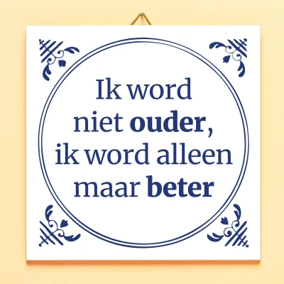 Afbeelding van Tegeltje Ik Word Niet Ouder van Ditverzinjeniet