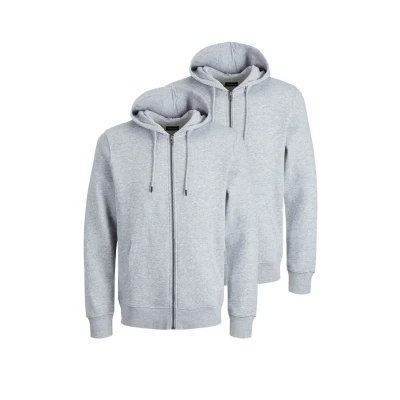 Afbeelding van Jack &amp; Jones 2ER PACK Sweater met rits, Heren, Maat: Small, Light grey melange