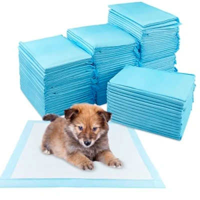 Afbeelding van Tekenewbse 100 stuks pipi matten voor honden, 33 x 45 cm trainingspads, aankleedpads, wegwerp onderleggers, pink mat training, lekvrij, 5 laags design met sneldrogend oppervlak