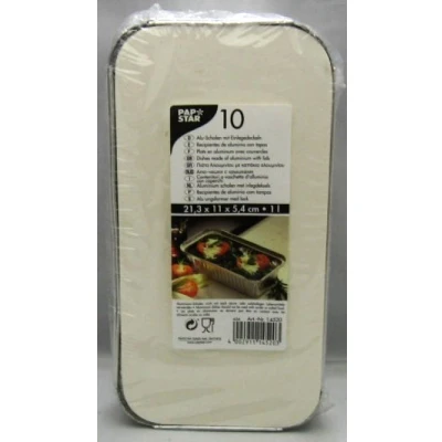Afbeelding van Papstar Aluschalen 1ltr Met Deksel10st