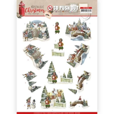 Afbeelding van Christmas Village Nostalgic 3D Push Out by Amy Design