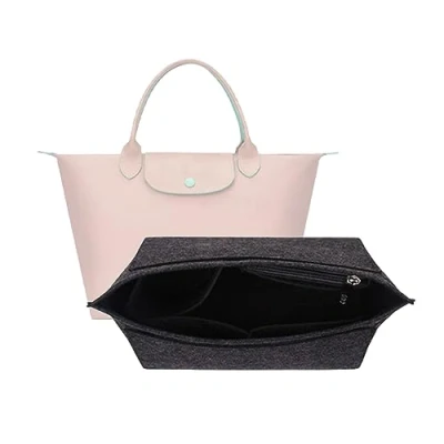 Afbeelding van D.DUO Handtasorganizer, met meedere vakken, vilt, opvouwbaar, inzetstuk voor portemonnee, Longchamp (Medium, donkergrijs)