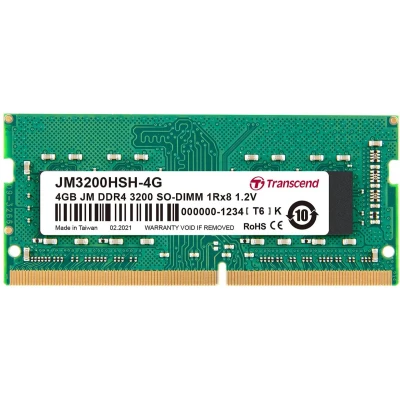 Afbeelding van Transcend JetRAM Werkgeheugenmodule voor laptop DDR4 4 GB 1 x Non ECC 3200 MHz 260 pins SO DIMM CL22 JM3200HSH 4G