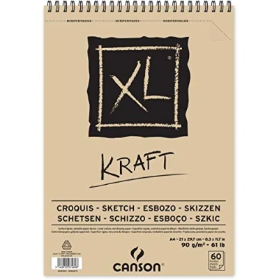 Afbeelding van Schetsblok Canons XL Kraft A4 spiraal 60v 90gr
