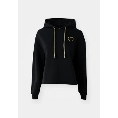 Afbeelding van Pieces Pcchilli Heart Hoodie NOOS Sweater black/goldcoloured, Dames, Maat: XS, Black/gold/coloured