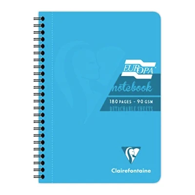Afbeelding van Clairefontaine 5812Z A5 Spiraalschrift 180 gelinieerd vellen met micro geperforeerde pagina&#039;s Glanzende en duurzame Turquoise kaft