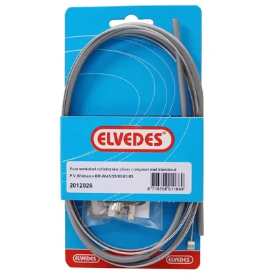 Afbeelding van Elvedes Voorremkabel voor rollerbrake BR im85 .RVS, Zilver buitenkabel 1000mm/1250mm binnenkabel