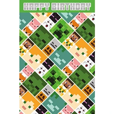 Afbeelding van Danilo Promotions Limited Minecraft verjaardagskaart, Happy Birthday kaart, Multi, 210 x 290 mm