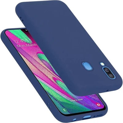 Afbeelding van Cadorabo Hoesje geschikt voor Samsung Galaxy A40 Case in LIQUID BLAUW Beschermhoes TPU silicone Cover
