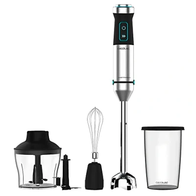 Afbeelding van Cecotec Power Titan Black 1500 XL Cream &amp; Crush Handmixer. Vermogen W, titanium gecoate 4 blads lemmet, voet, spatkap, i