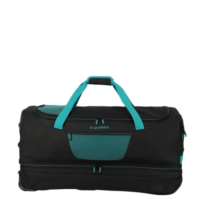 Afbeelding van Travelite Basics Wheeled Duffle 70cm Expandable Black/Petrol