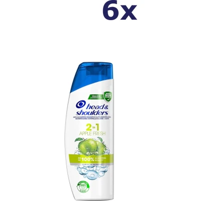 Afbeelding van 6x Head &amp; Shoulders Shampoo Conditioner 2in1 Apple Fresh 400 ml