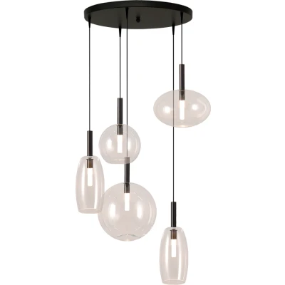 Afbeelding van Masterlight Lido clear Hanglamp Zwart 2862 05 00 50 5 1234