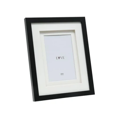 Afbeelding van Deknudt Frames fotolijst S65KK2 P1 zwart met passe partout 13x13