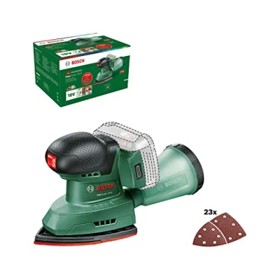 Afbeelding van Bosch Home and Garden accumultischuurmachine EasySander 18V 8 (zonder accu; 18 Volt System; voor DIY houtbewerking; 3 schuurbladen; 20 vellen schuurpapier; in kartonnen doos) Amazon Edition