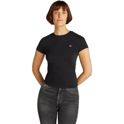 Afbeelding van Tommy Jeans SLIM C NECK TEE Tshirt basic, Dames, Maat: 42, Black
