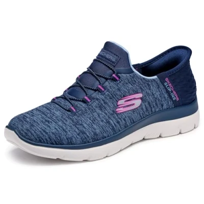 Afbeelding van Skechers Sport Summits Instappers, Dames, Maat: 37, Navy/purple Textiel