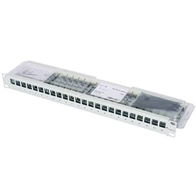 Afbeelding van Telegärtner J02023A0040 24 poorten Netwerkpatchpaneel 483 mm (19) CAT 6A 1 HE Grijs wit (RAL 7035)