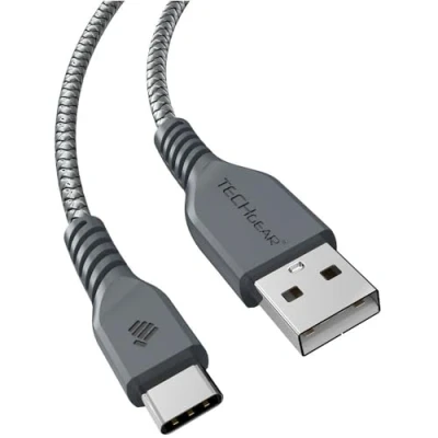 Afbeelding van TECHGEAR USB C Cable 1 meter lang [3,3 voet] STERK Gevlochten Kabel Charger en Synchronisatie, voor Type Devices Apparaten Compatibel met iPad Pro 12.9 2020, 2018 11 [Zilver]