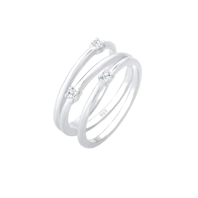 Afbeelding van Elli Classic Design Ring silvercoloured, Dames, Maat: 54, Silver coloured