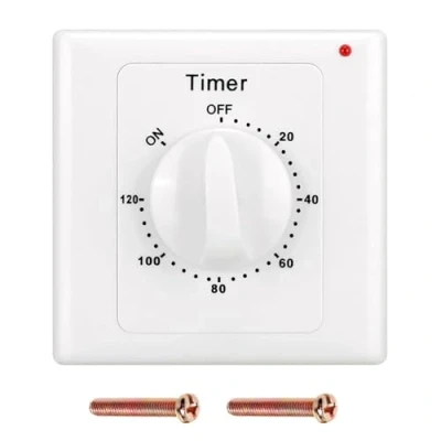 Afbeelding van countdown timerschakelaar, 120 minuten mechanische tijdschakelaar, timerstopcontact, waterpomp timer, elektronische aftelbediening, timer