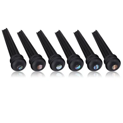 Afbeelding van Guitar Bridge Pins, 6Pcs Ebony Folk Pins With Abalone Shell for 6 String Acoustic