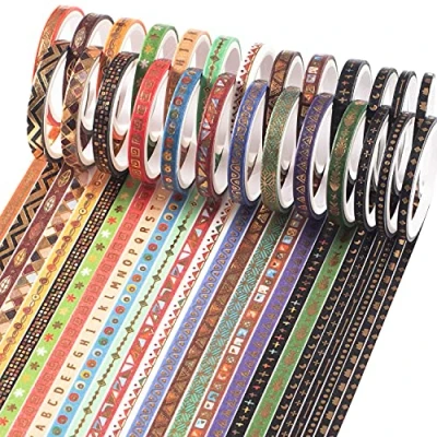 Afbeelding van YUBBAEX Washi tape Set 26 rollen folie goud masking decoratieve voor scrapbooking DIY handwerk