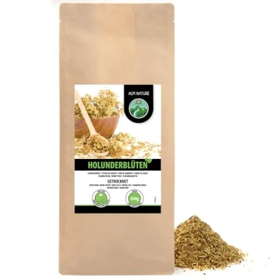 Afbeelding van vlierbloesemthee, ingewreven vlierbloesem, zacht gedroogde 100% puur en natuurlijk (250 GR)