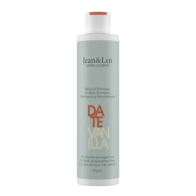 Afbeelding van Jean &amp; Len Rebuild shampoo Date Vanilla, voor zwaar beschadigd haar, maakt het haar sterker en glanzender, met vanillegeur, zonder siliconen parabenen, veganistisch, 300 ml