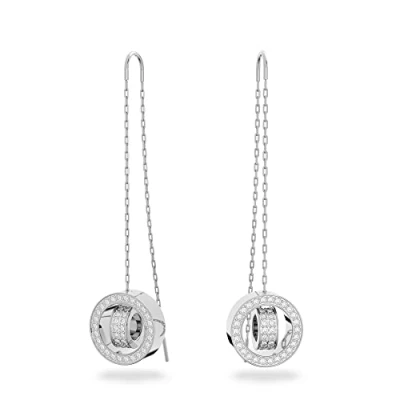 Afbeelding van Swarovski 5636435 Oorhangers Hollow zilverkleurig wit 5,5 cm