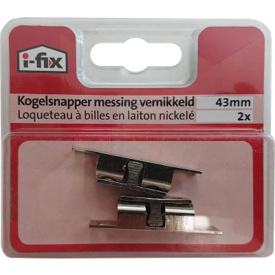 Afbeelding van I FIX kogelsnapper 43mm 2 stuks MESSING VERNIKKELD