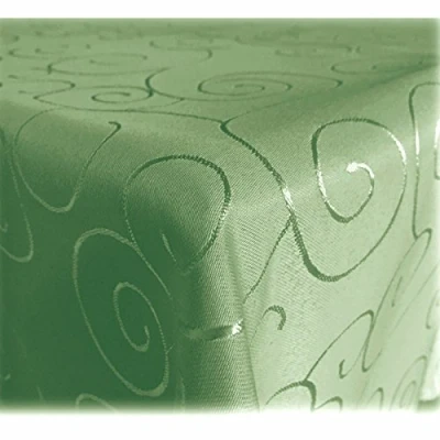Afbeelding van JEMIDI tafelkleed ornamenten zijdeglans edele tafelhoes Mintgroen mat Vorm Rond Maat 180x180