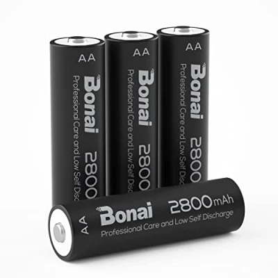 Afbeelding van BONAI Oplaadbare Batterijen AA 2800mAh Hoge Capaciteit 1,2V NI MH Oplaadbaar Lage Zelfontlading,4 stuks