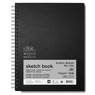 Afbeelding van Winsor &amp; Newton 6672010 Schetsboek met spiraalbinding 80 vellen schetspapier microgeperforeerde in 22,9 x 30,5cm