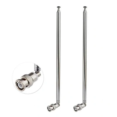 Afbeelding van Bingfu HF VHF UHF 7 Sections 115cm Telescopic BNC Male Antenna 2 Pack for CB Radio Police Scanner Ham Two Way Mobile FM Transmitter Wireless Microphone Receiver Frequency Counter
