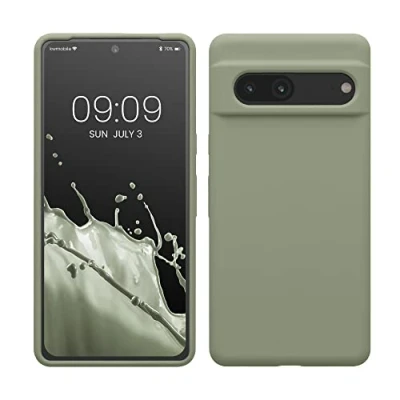 Afbeelding van kwmobile telefoonhoesje geschikt voor Google Pixel 7 Hoesje met siliconen coating Smartphone case in grijsgroen