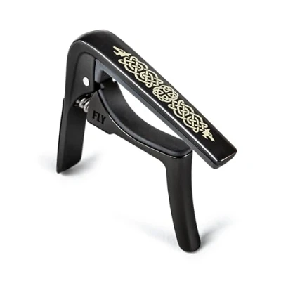 Afbeelding van Trigger® Fly™ Capodaster met Keltische knoop, gebogen, zwart