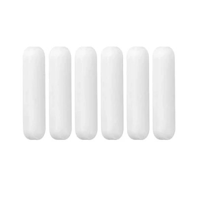 Afbeelding van QWORK® 6 stuks magnetische roerstaven, type C witte kleur PTFE roerstaven laboratoriumroerders