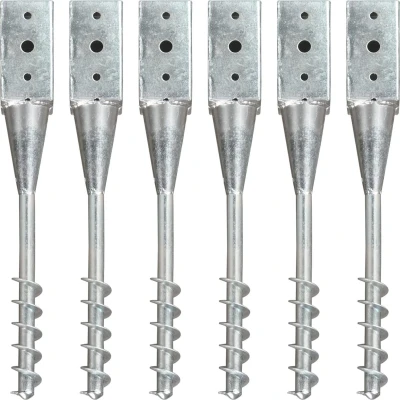 Afbeelding van vidaXL Grondpinnen 6 st 7x7x56 cm gegalvaniseerd staal zilverkleurig