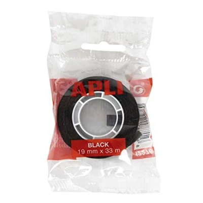 Afbeelding van APLI 12276 — Zwart plakband 19 mm x 33 m