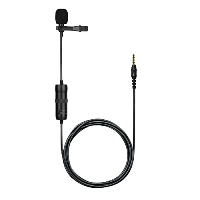 Afbeelding van T&#039;NB Influence Stropdasmicrofoon, 6 m, omnidirectioneel, 360 graden geluid, stropdasbevestiging, plug and play, compatibel met smartphones, camera&#039;s, sportcamera, computer, video opname zwart